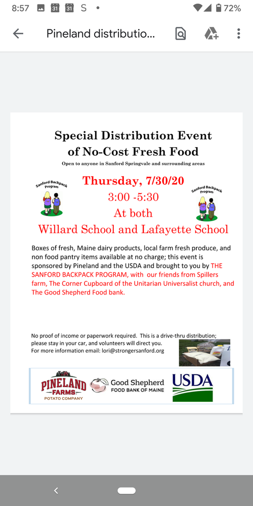 Special Distribution Event of No-Cost Fresh Food