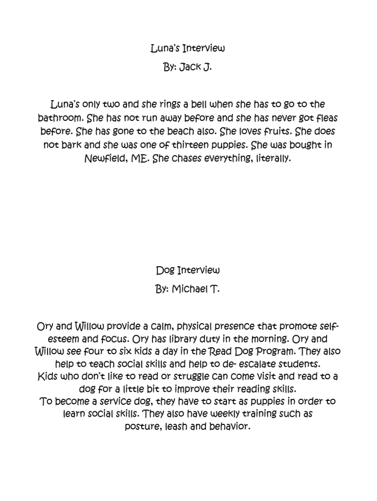 Dog Interviews