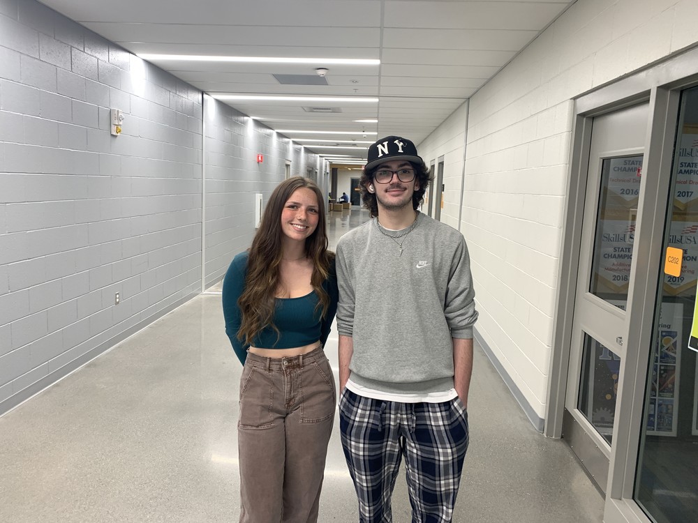 ​​Sanford Regional Technical Center students Camden Roux and Blair Martin, both from Sanford High School, are among twelve SRTC students in the Engineering and Architectural program who earned a college certificate from York County Community College.