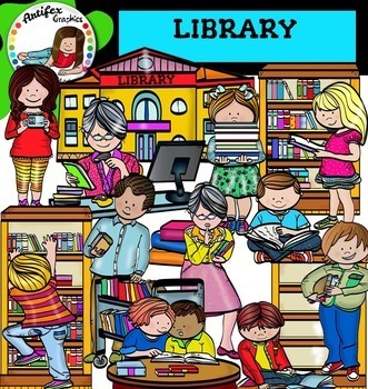 elementary library clip art