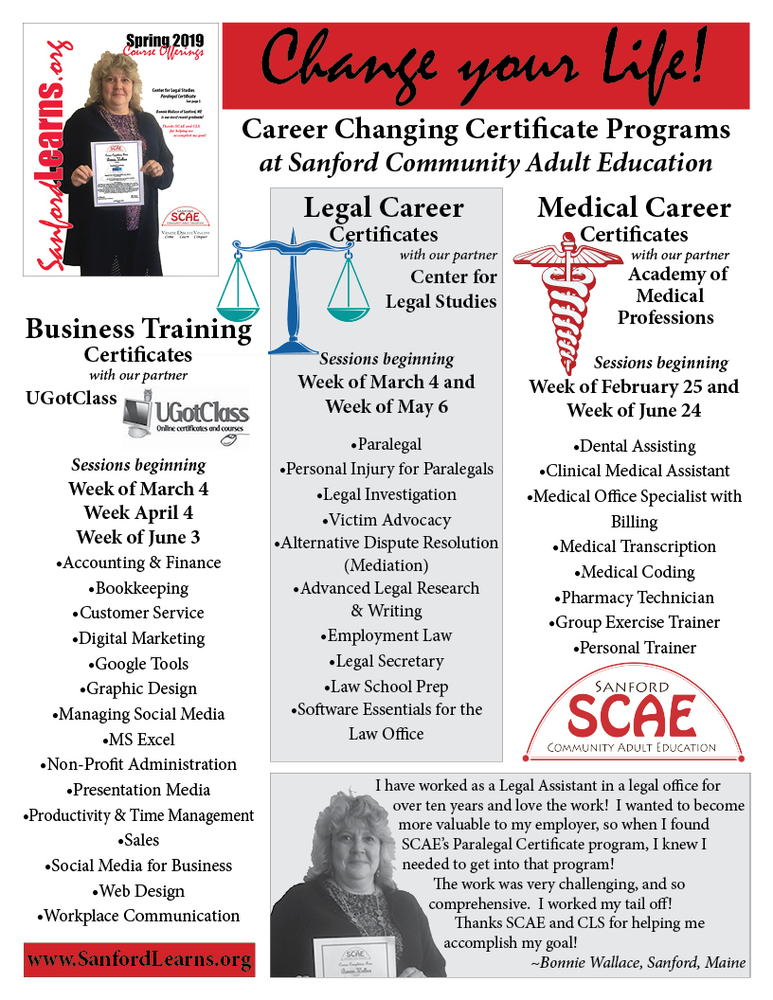 Career Changing Certificates from SCAE
