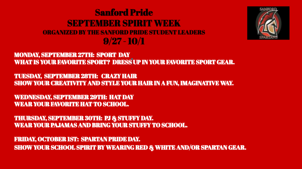 Spirit Week Coming Up!