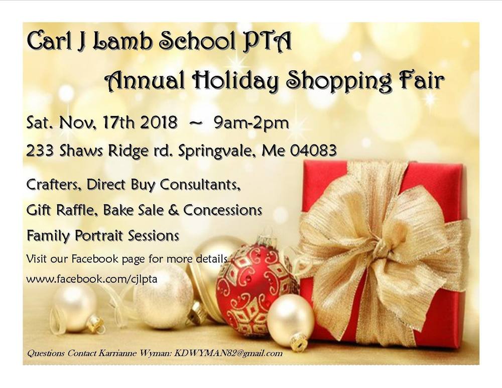 Carl J. Lamb School PTA Annual Holiday Shopping Fair
