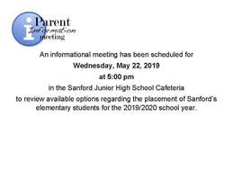 Informational Meeting: K-8 Placements for 2019/2020