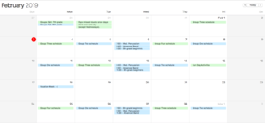 7/8 Band calendar - February
