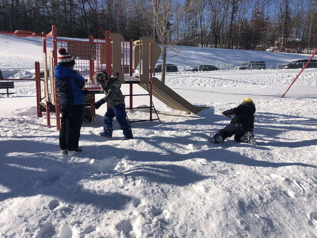 1st grade students enjoying the snow from last Thursday's storm.