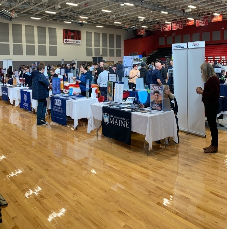 The annual College and Career fair is underway at the Sanford High gym! More than 30 colleges and organizations, as well as all branches of the U.S. armed services are here. Students from SHS and SRTC are prepared! 