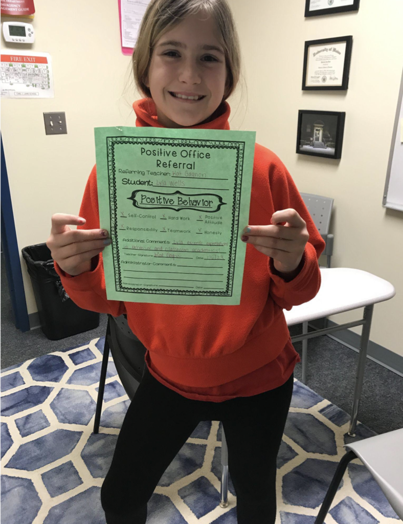 Congratulations to Lyla Wells for getting a Positive Behavior Award for an outstanding student at Carl J. Lamb School! Way to go!