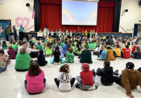 Sanford Pride Elementary's  2nd grade team was in charge of leading the SPE All-School Meeting, which was held on Friday, March 17th. Our community of students was engaged, participated appropriately and enjoyed the meeting. 