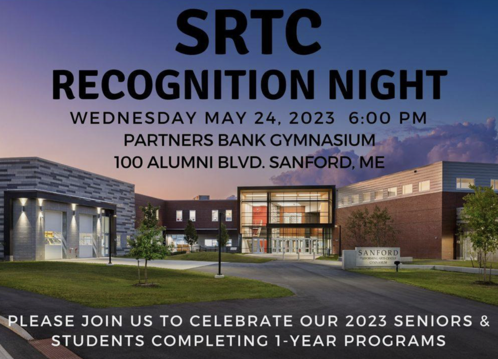 A reminder that Sanford Regional Technical Center is having their Recognition Night tonight at 6 p.m. at Partner's Bank Gymnasium. Come celebrate our seniors and students completing one-year programs!